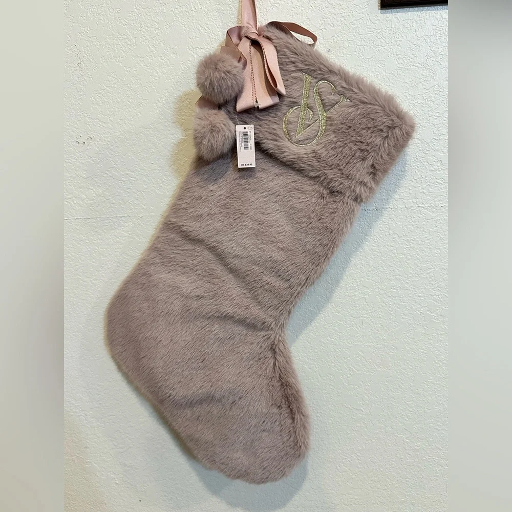 Victoria's Secret Pink Faux Fur Stocking